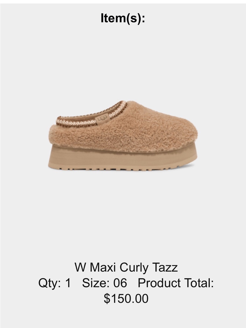 UGG Maxi Curly  Tazz—-women size